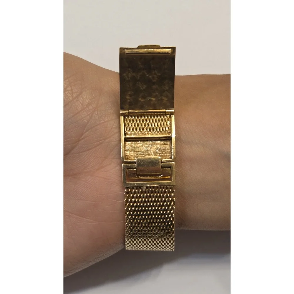 Vintage Lucien Piccard Solid 14k Gold Men's 33mm Manual Watch & Band